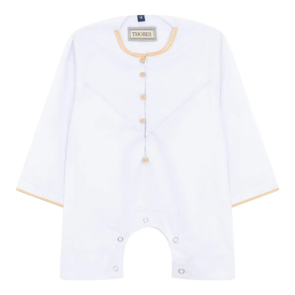Боди-комбинезон с золотой вышивкой Thobez, White