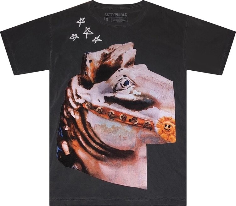 

Футболка Cactus Jack by Travis Scott Astroworld Horse Head T-Shirt 'Black', черный