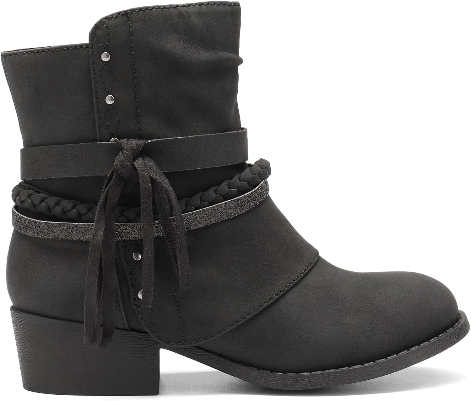 Детские ботинки для девочек с боковой молнией DREAM PAIRS, Black — фото 3