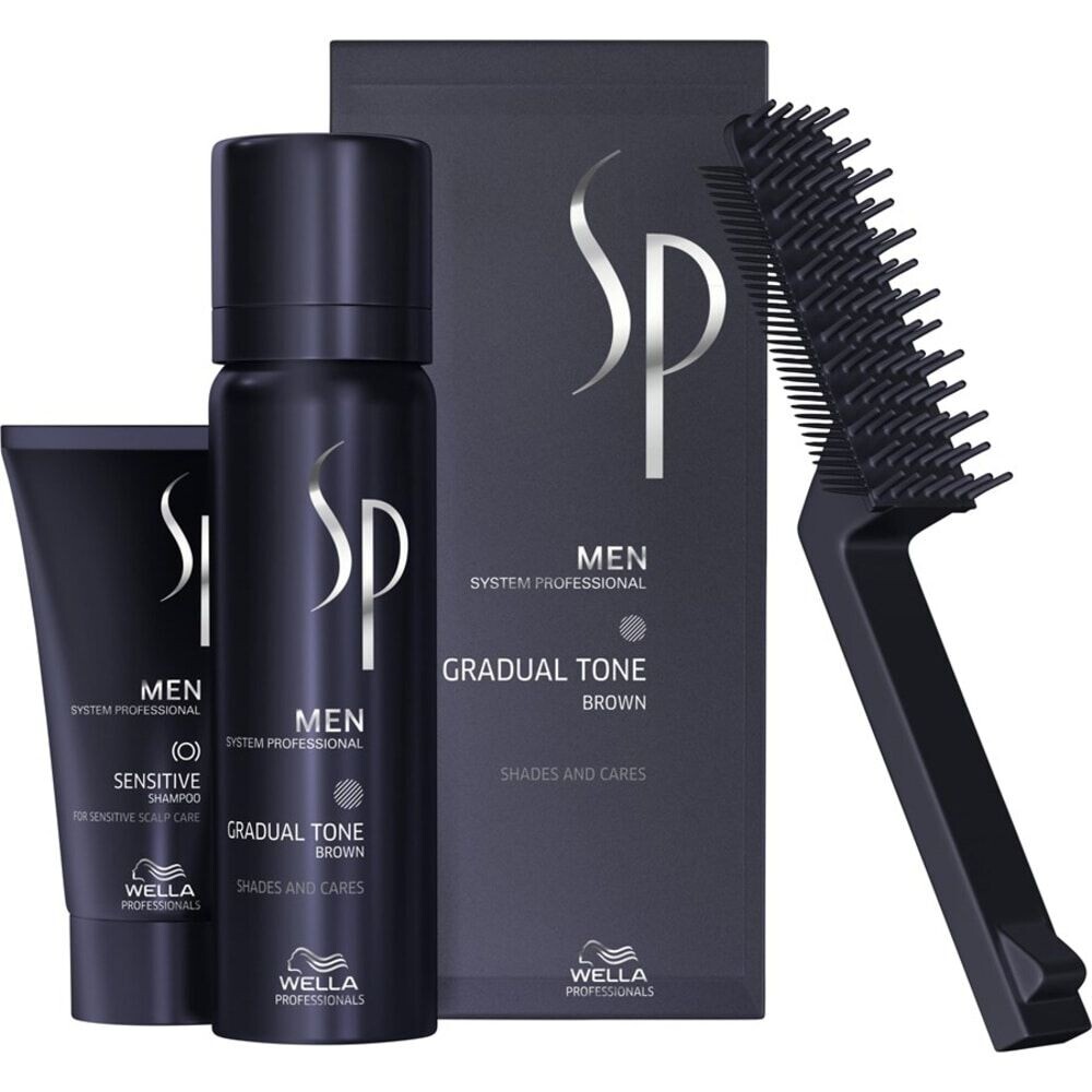 

Wella Professionals SP Men Gradual Tone набор для постепенного удаления седины: пигментная пена, 60 мл + мягкий шампунь для волос, 30 мл + кисть, 1 шт.