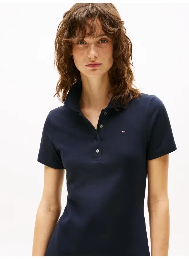 Платье-поло с коротким рукавом Tommy Hilfiger, синее — фото 4