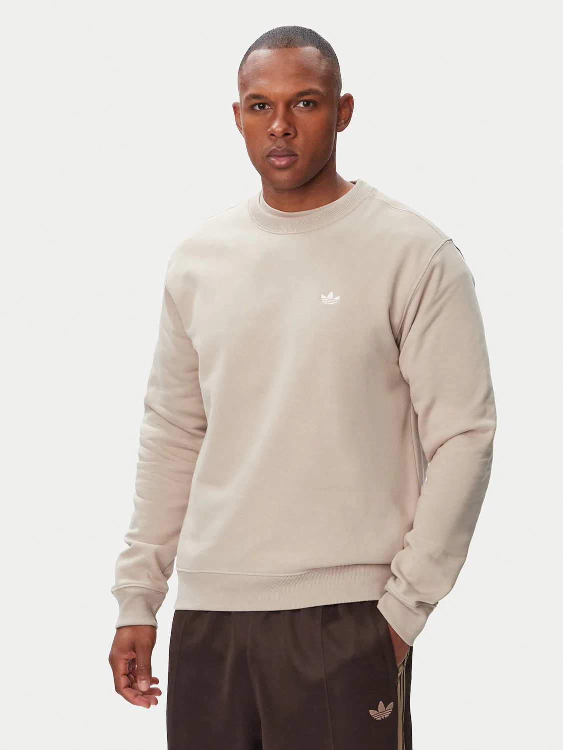 Мужская толстовка стандартного кроя Trefoil Essentials Adidas, светло-бежевый