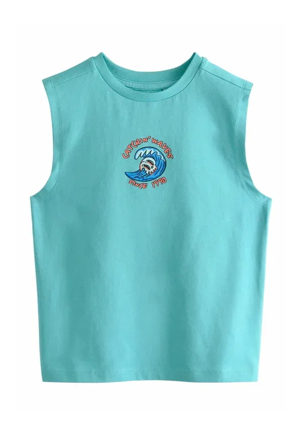 Футболки без рукавов, хлопок, Regular fit - fluro tank vest 4 pack, Next, peach, green, orange, синий/зеленый/оранжевый/персиковый — фото 3