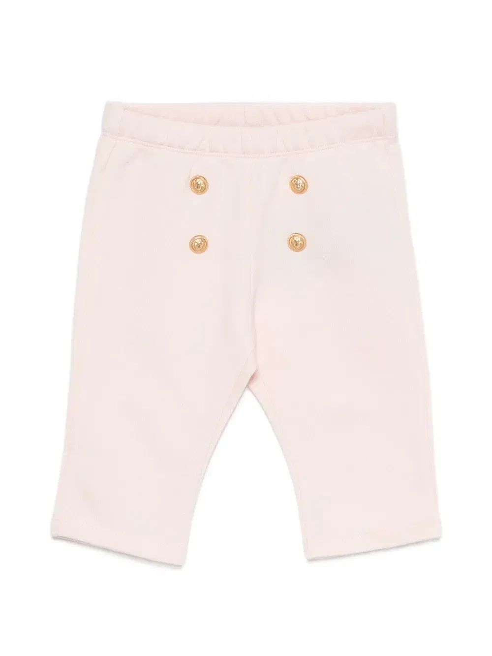 Хлопковые леггинсы украшенные пуговицами Balmain Kids, розовый