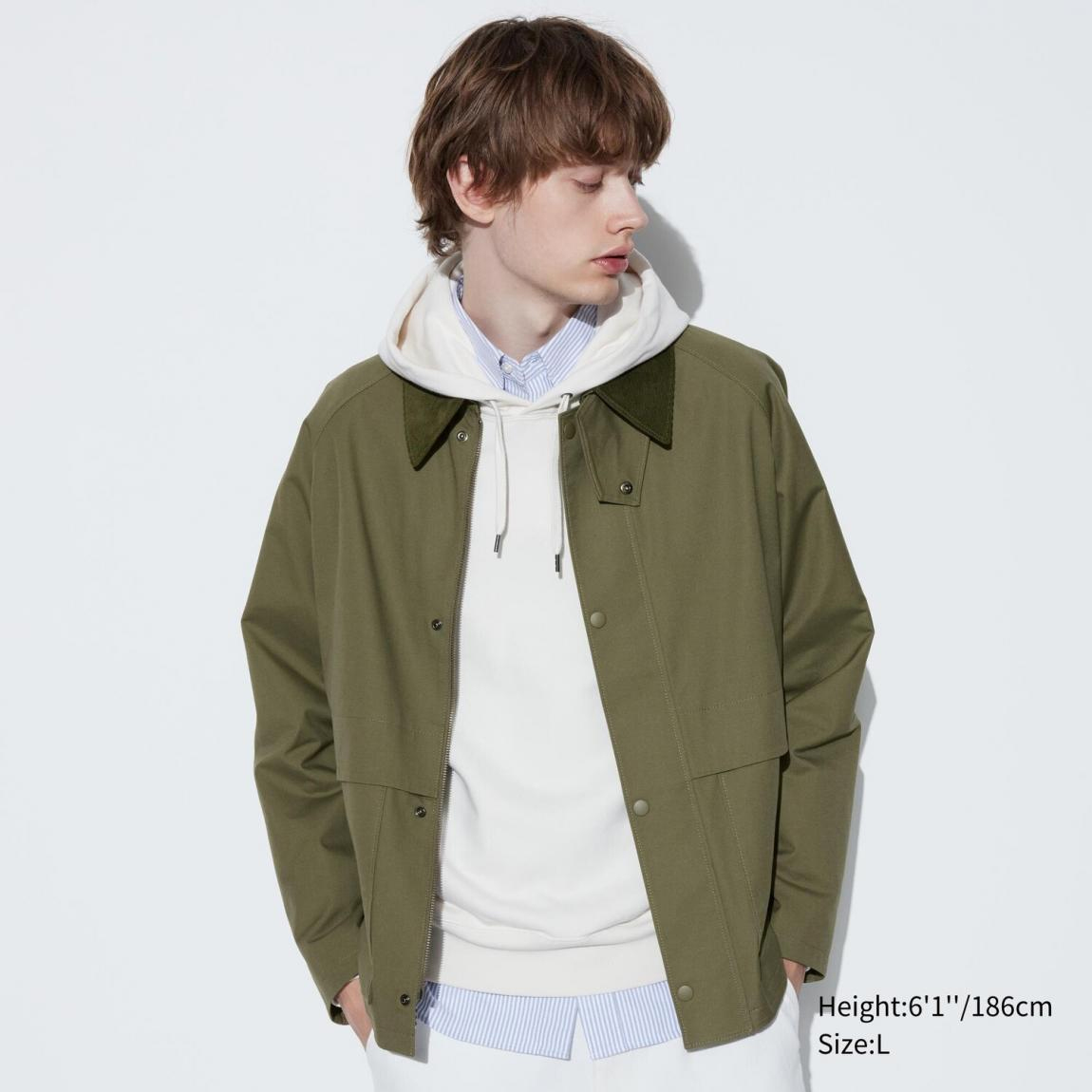 Куртка-ветровка UNIQLO, оливковая — фото 3