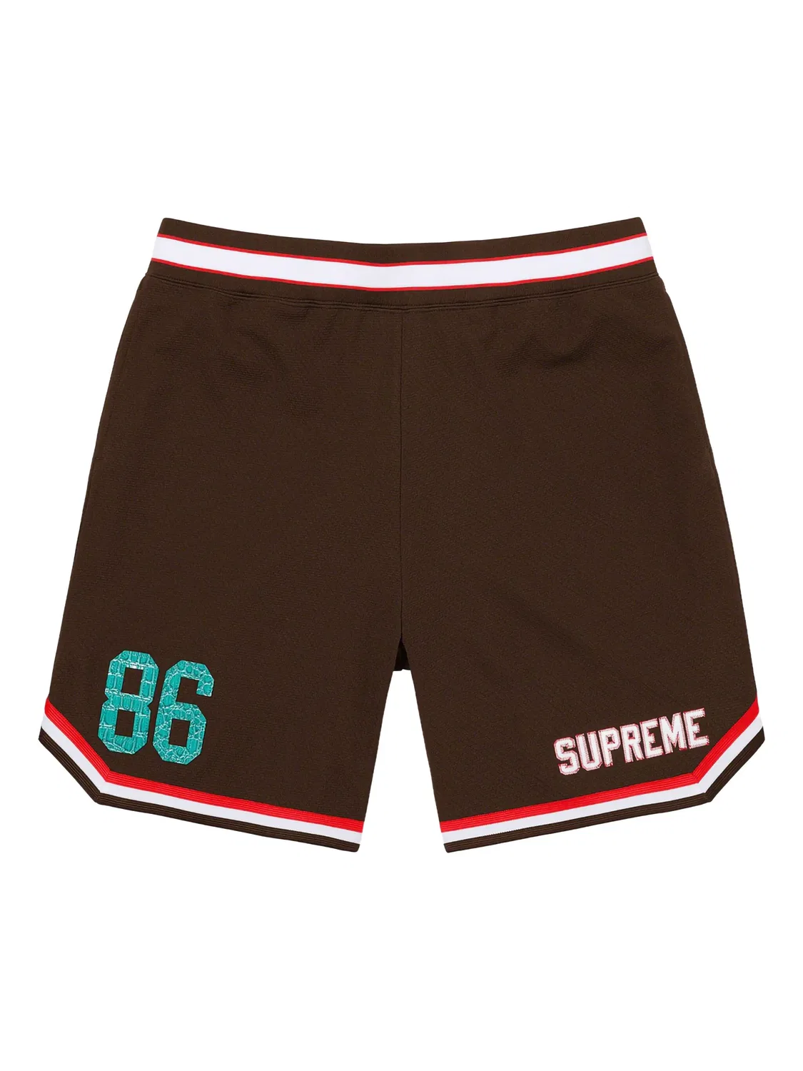 Шорты с полосатой отделкой Supreme, коричневый