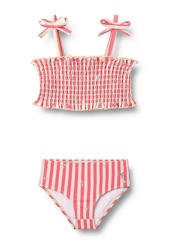 Купальник полосатый Carla set - bikini Wheat, Red Stripe Flowers, красный