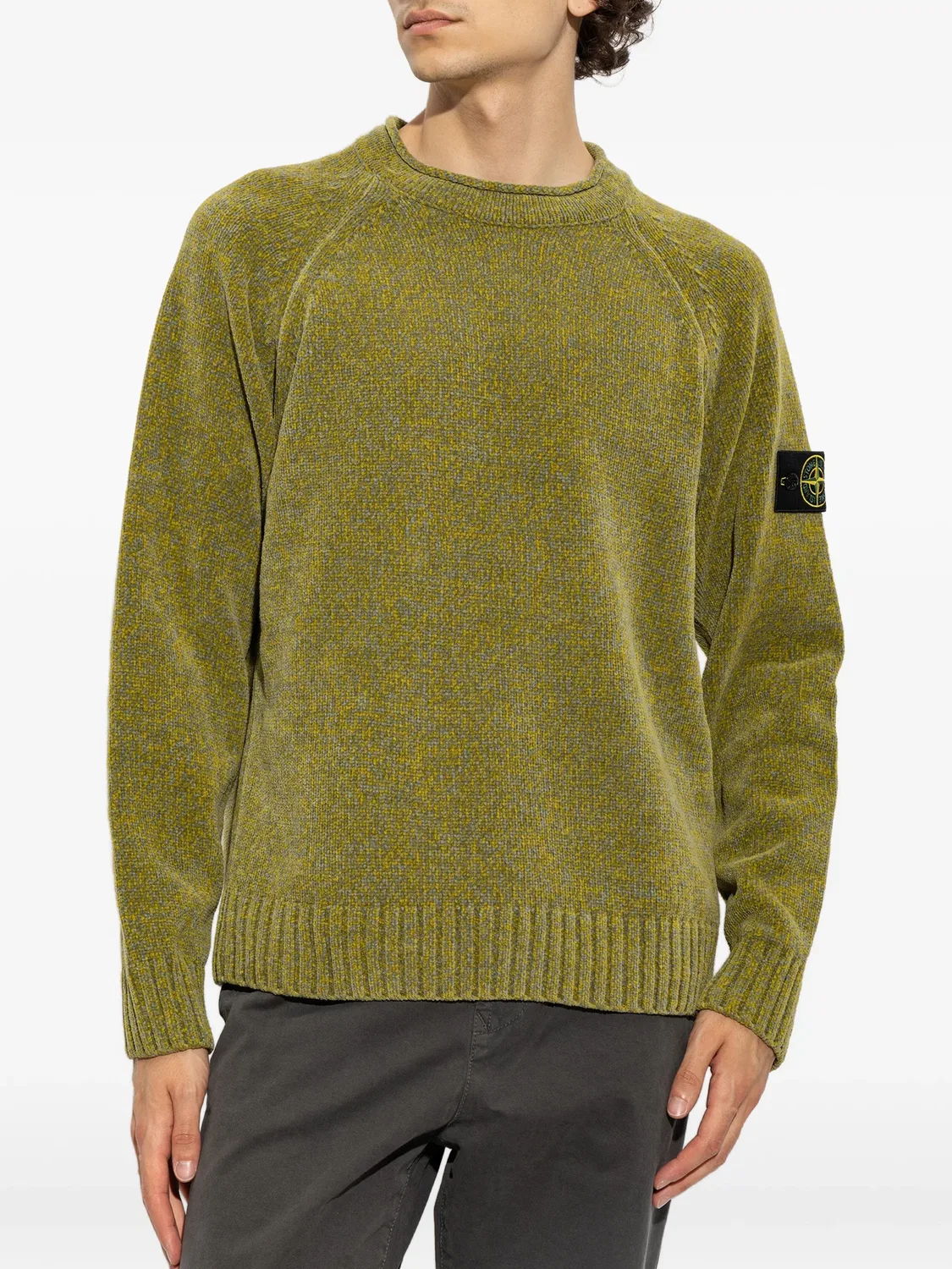 Stone Island Джемпер из хлопковой синели зеленый — фото 3