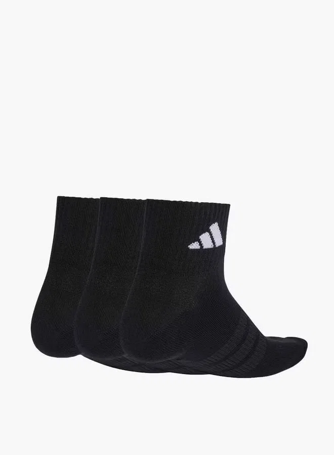 Носки спортивные мужские с дышащей тканью комплект из 3 пар Adidas, черный — фото 2