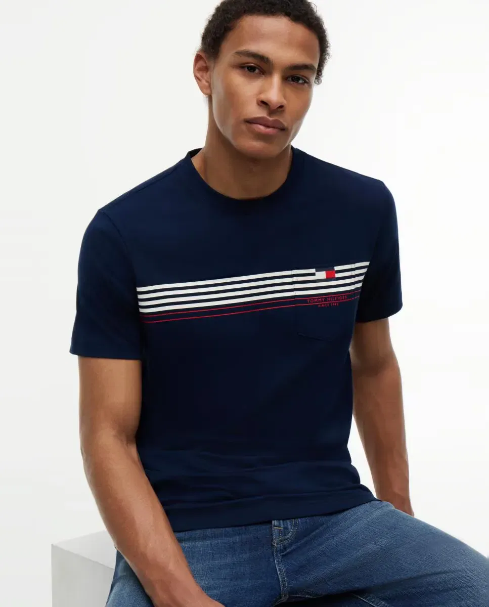 Мужская футболка с принтом Tommy Hilfiger, Azul Marino — фото 3