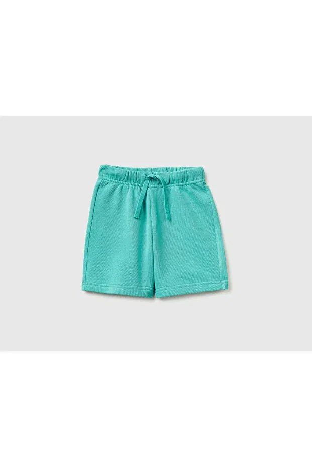 Детские шорты для мальчиков с поясом Benetton, Blue-Green