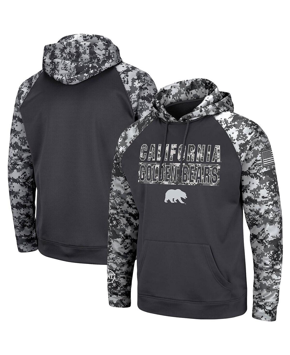 

Мужская темно-серая толстовка с капюшоном cal bears oht в стиле милитари appreciation digital camo pullover hoodie Colosseum, мульти