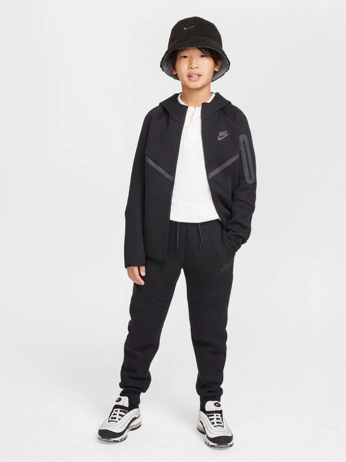 Худи Nike Sportswear Tech Fleece на молнии, черный — фото 3