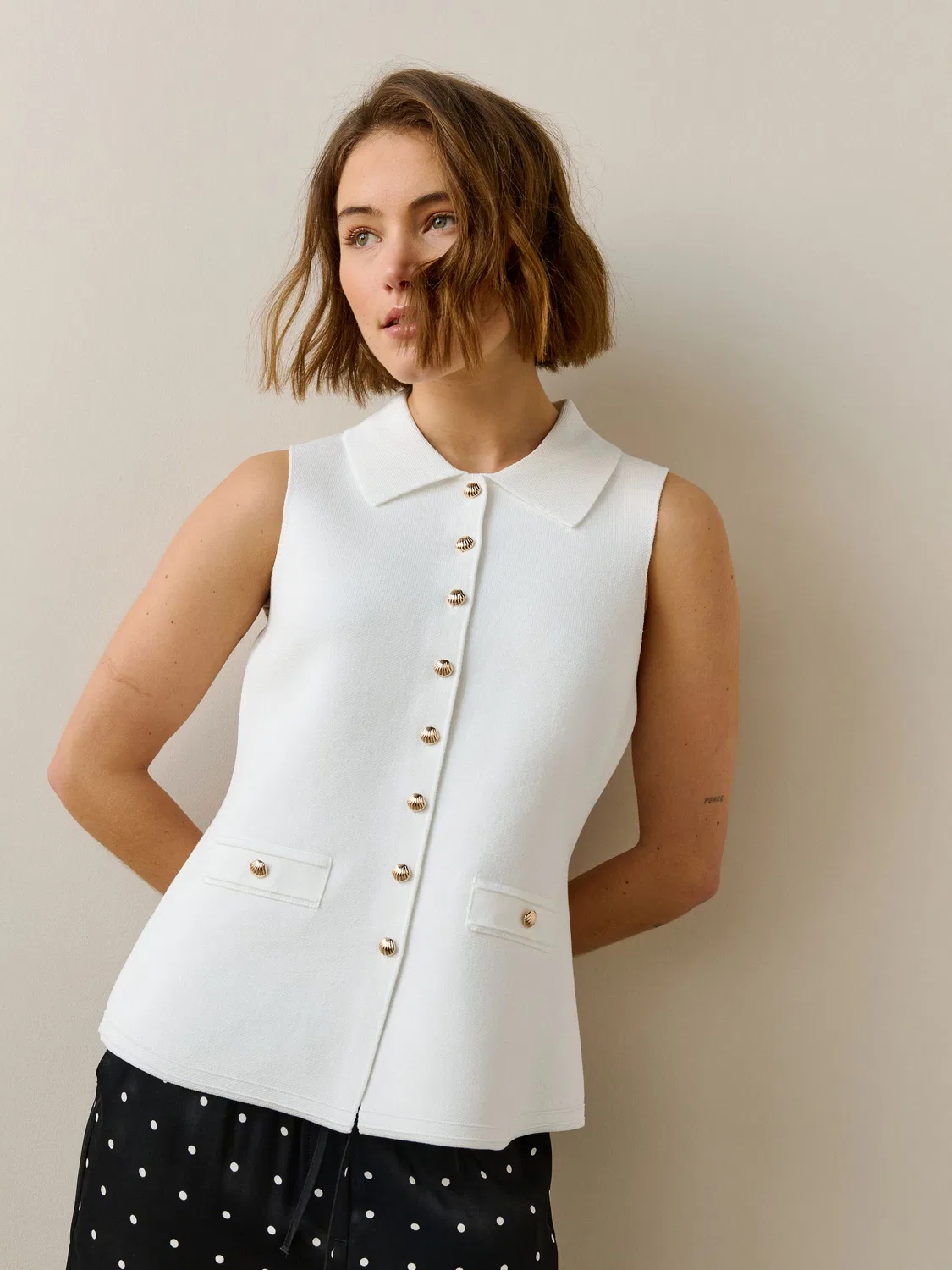 Жилет трикотажный Smart Button Up Next, белый