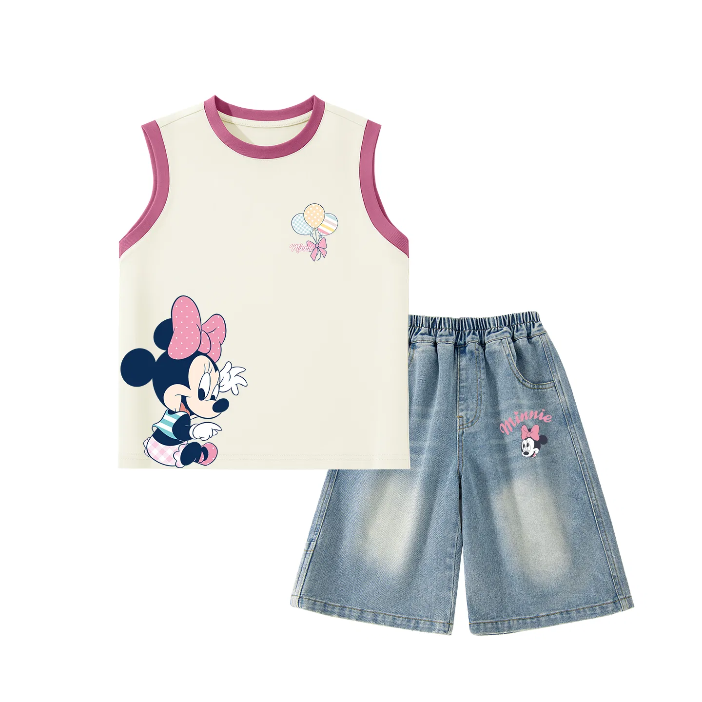Детский спортивный костюм с круглым вырезом, Disney, Rose Red/Denim Blue
