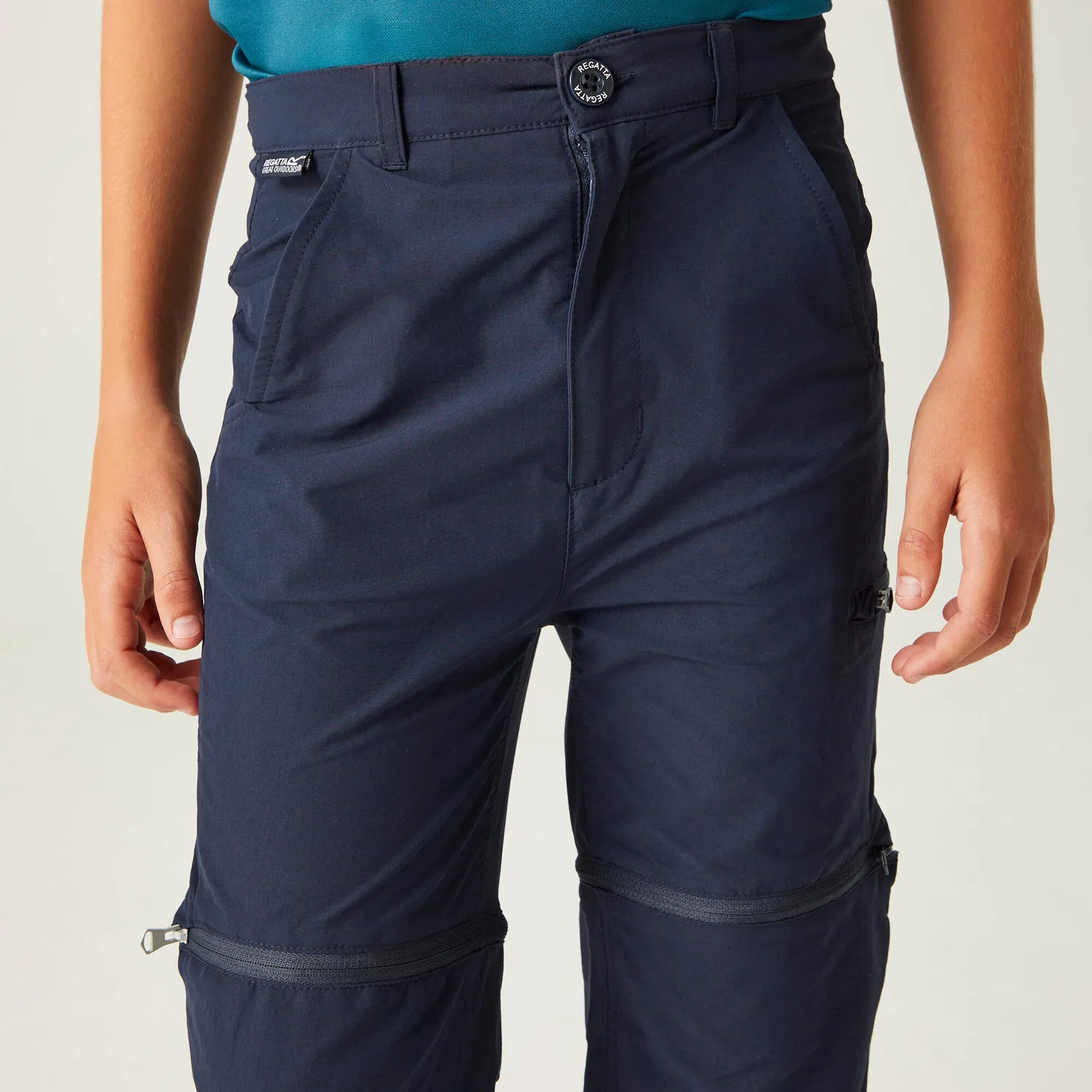 Детские штаны из полиэстера с отрезными штанинами Highton Stretch Regatta, Kosmosblau Navyblau Mitternachtsindigo — фото 4