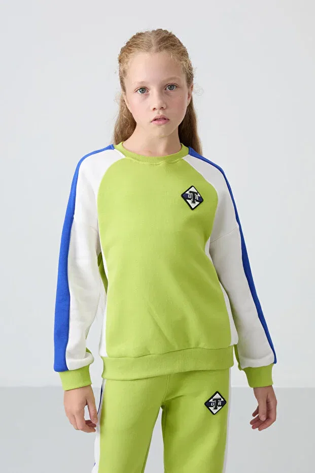 Детский спортивный комплект для девочек с принтом Tommy Life, Lime Green — фото 4