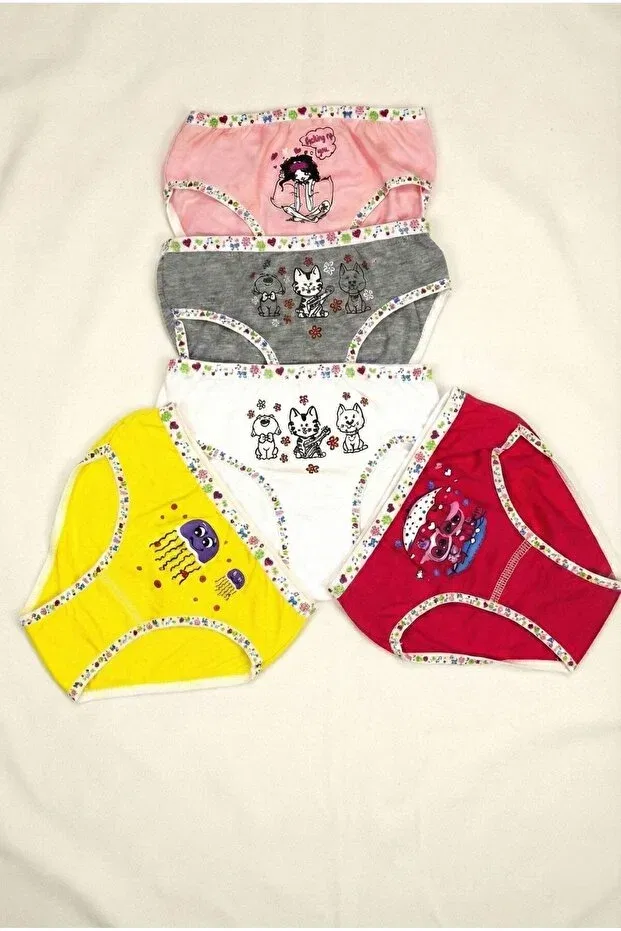 Детские трусы для девочек хлопковые набор 5 предметов Tutku, Multicolor Print — фото 2