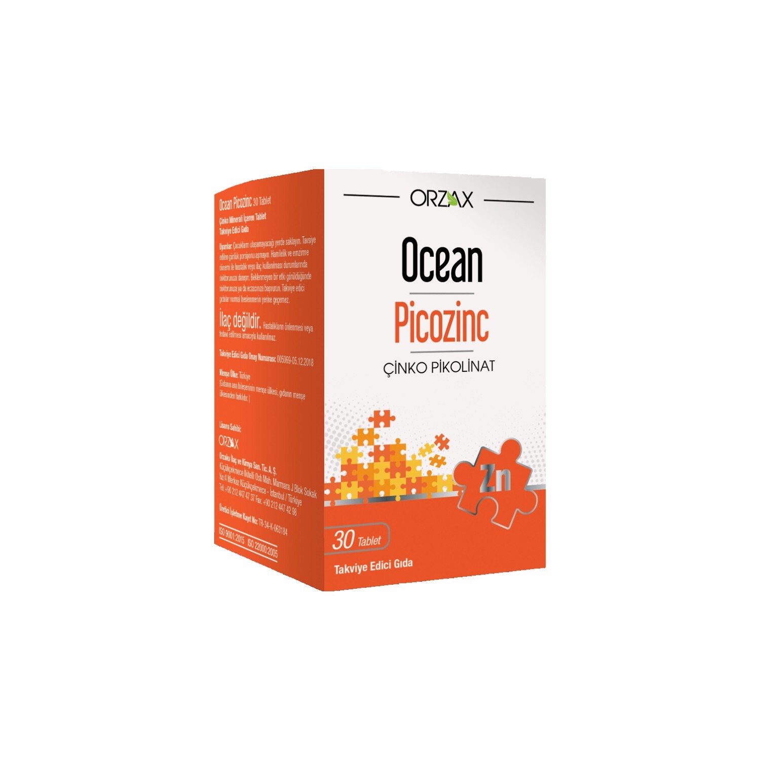 

Добавка Orzax Ocean Picozinc Supplementary Food, 4 упаковки по 30 капсул