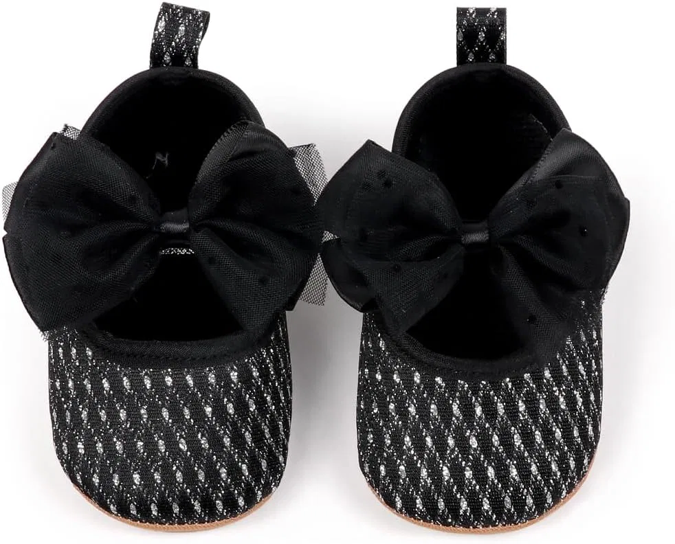 Детские туфли Мэри Джейн для девочек с бантом, модель Bowknot Flats, Purepips, Black — фото 4