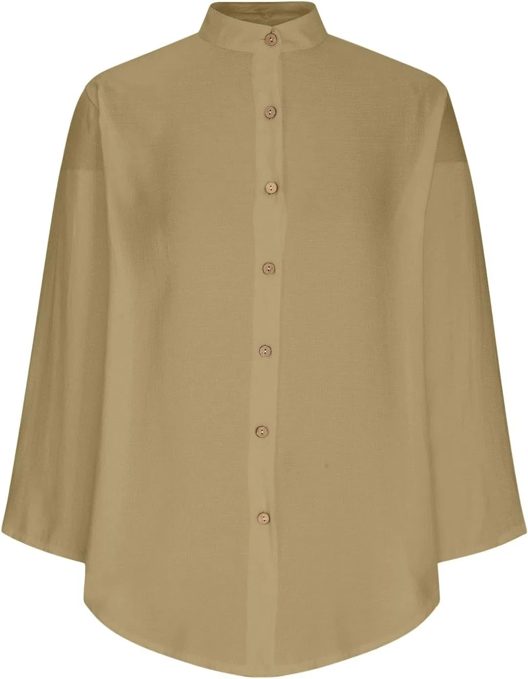 Женская туника свободного кроя на пуговицах Pelang, Khaki — фото 4