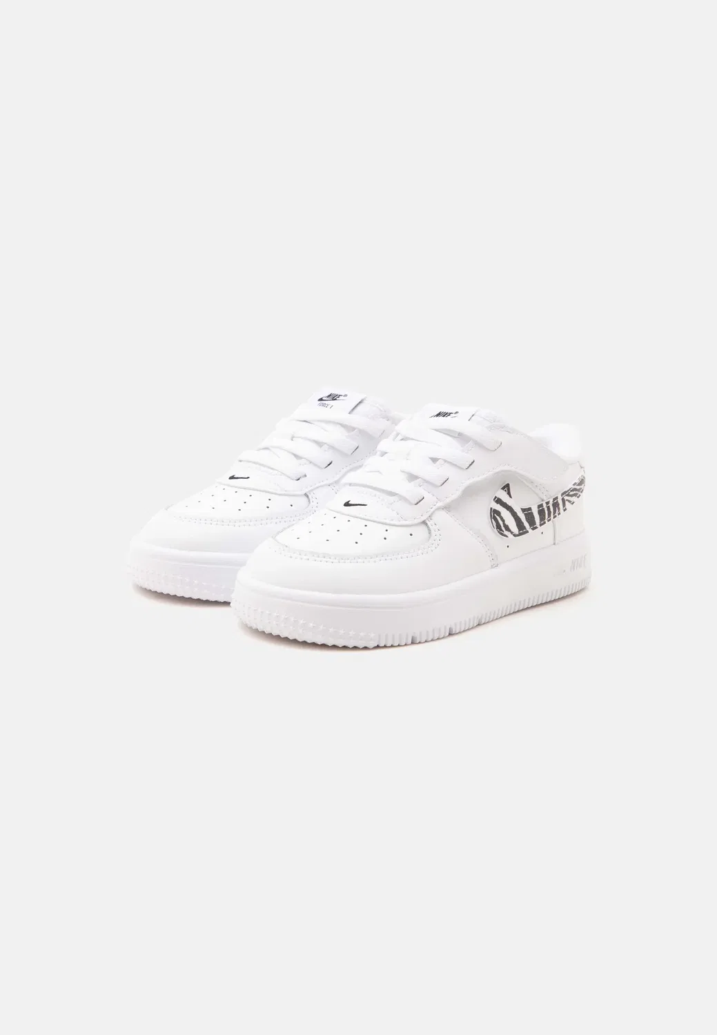 Кроссовки Force 1 с низким принтом, унисекс Nike Sportswear, White/Black — фото 2