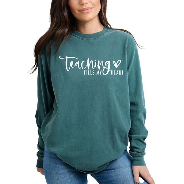 

Футболка Teaching fills my heart с длинным рукавом Simply Sage Market, Blue Spruce