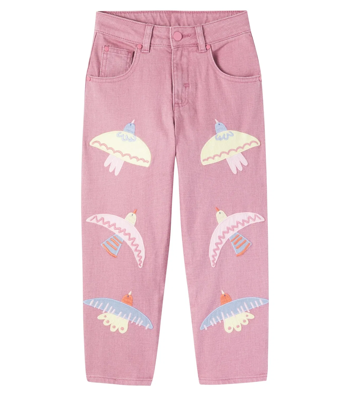 Джинсы с широкими штанинами Stella Mccartney Kids, розовый