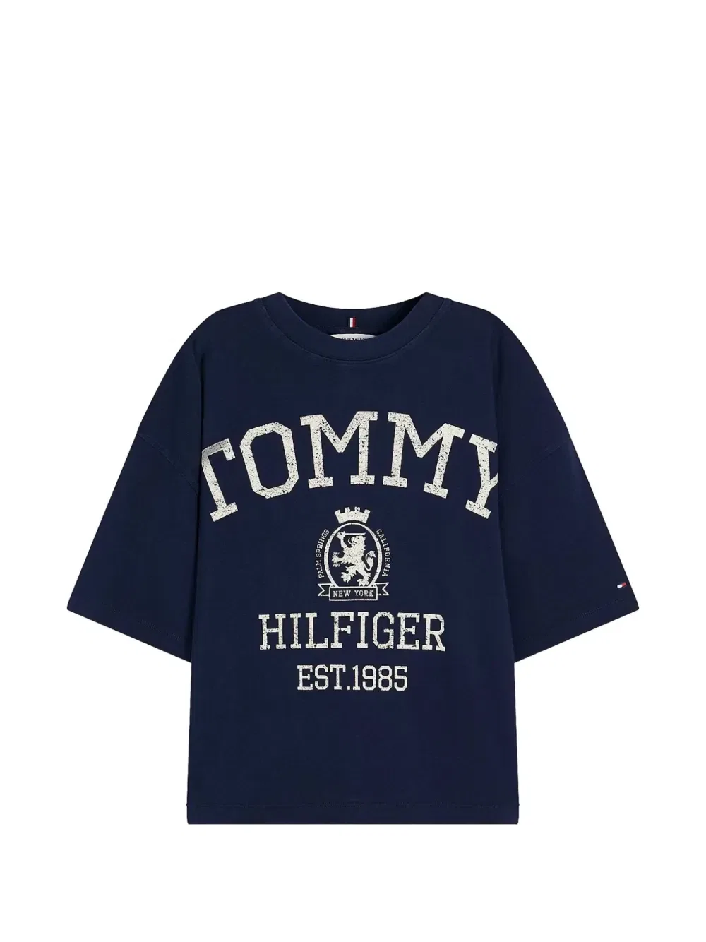 Футболка с логотипом и спущенными плечами Tommy Hilfiger, синий
