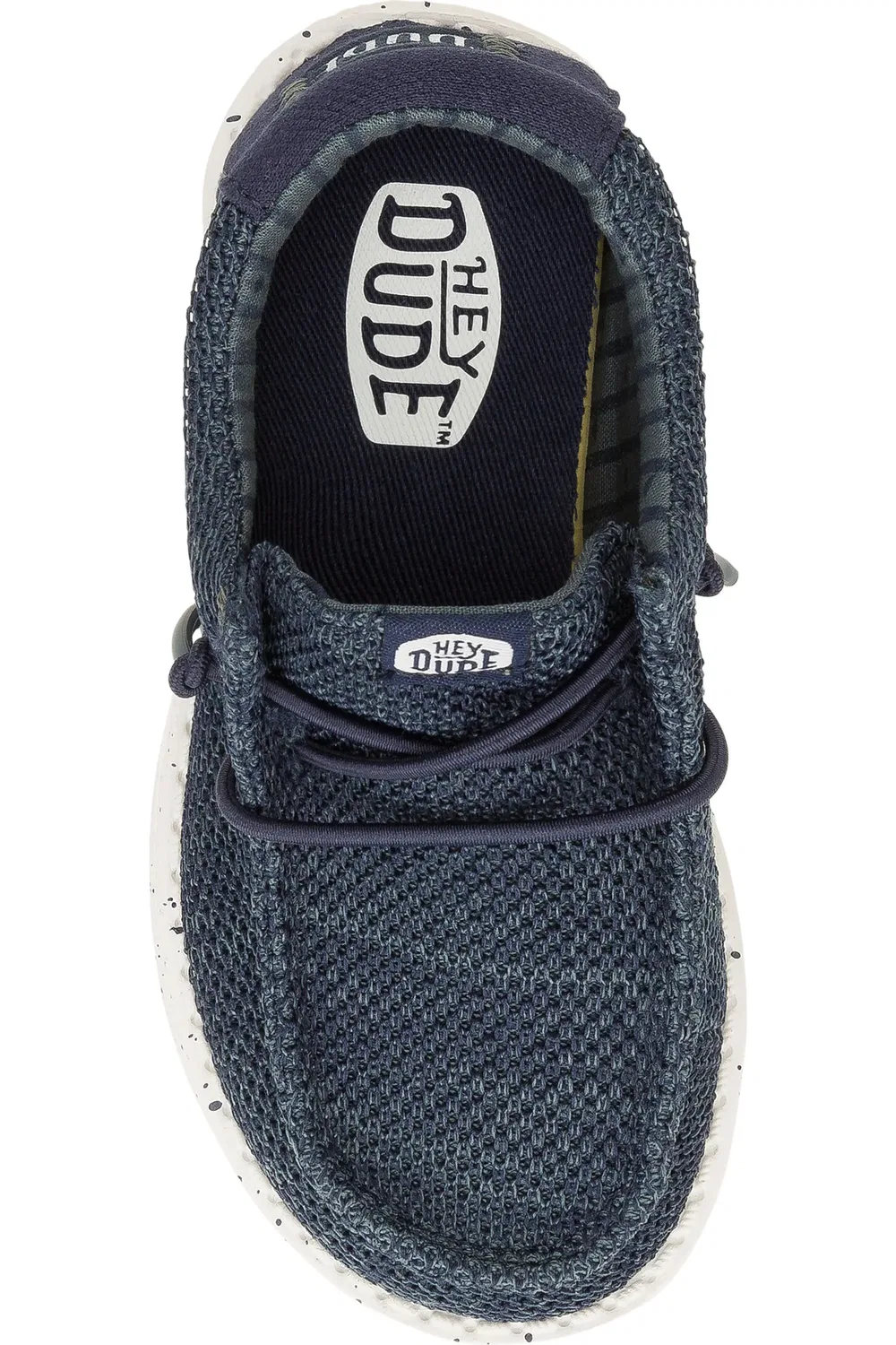 Детские мокасины slip-on на эластичных шнурках Wally Stretch Sox Hey Dude, Navy — фото 4
