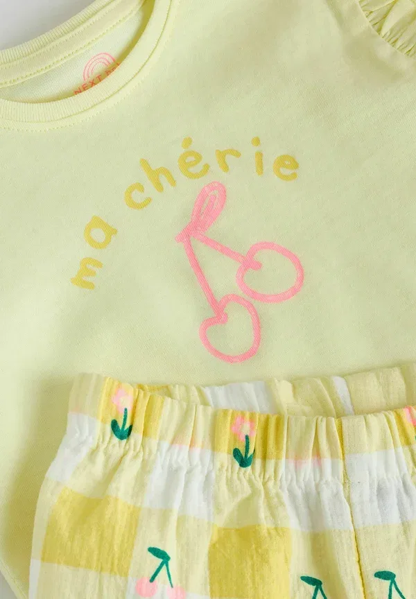 Комплект из топа и брюк с принтом Regular fit Next, Yellow Cherry, желтый — фото 4