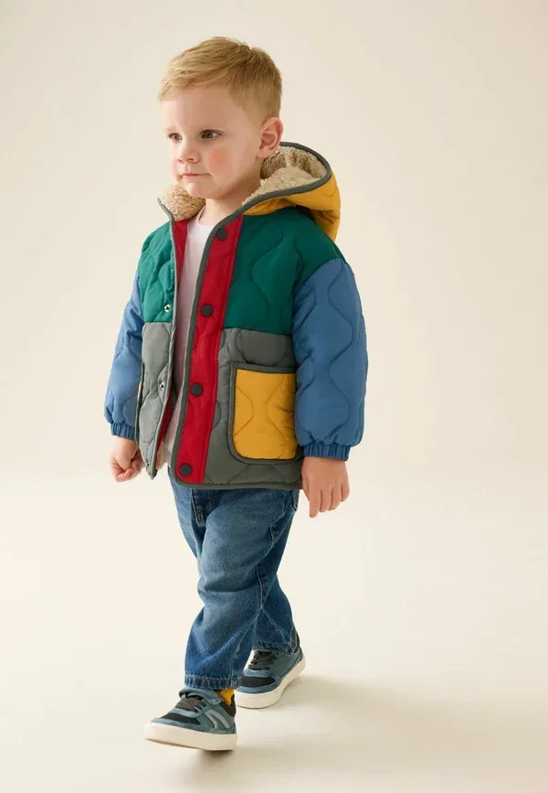 Пуховик со свободным кроем Regular fit - quilted coat - winter jacket Next, colour block — фото 2