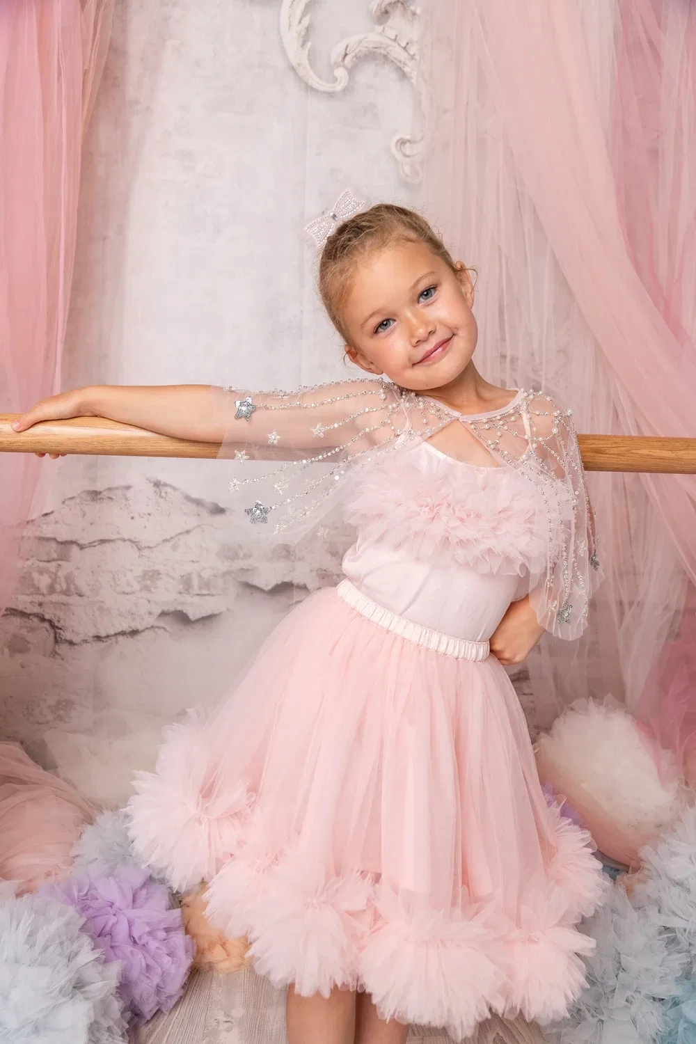 Накидка из тюля с принтом Cupid Star Tutu Du Monde, синий — фото 4