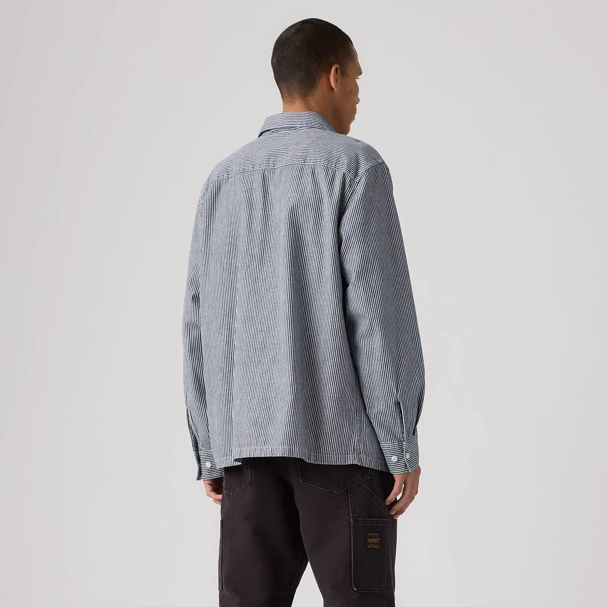Свободная джинсовая рабочая рубашка с длинными рукавами Levi's, Washington Stripe Iii - Dark Wash — фото 4