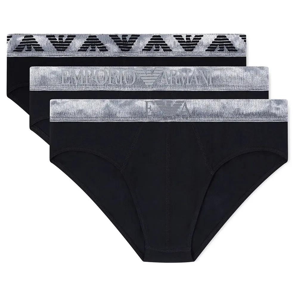 Мужские трусы с эластичным поясом с логотипом Emporio armani, Black