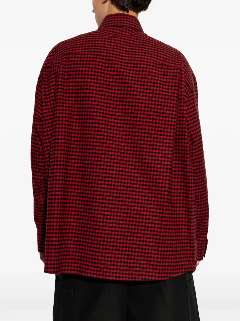 Рубашка из клетчатого хлопка Balenciaga, красный — фото 4