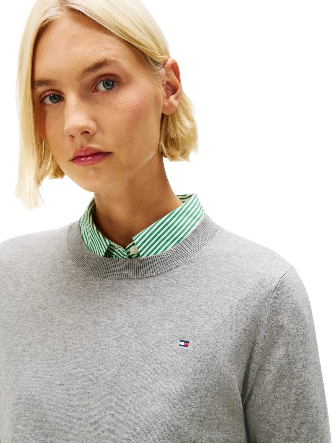 Женский пуловер с круглым вырезом Tommy Hilfiger, Med Heather Grey — фото 4