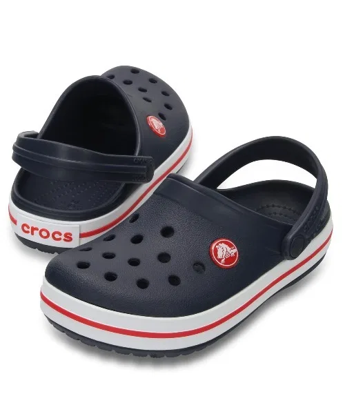 Детские сандалии-кроксы с ремешком Crocband Clog K crocs, Navy — фото 3