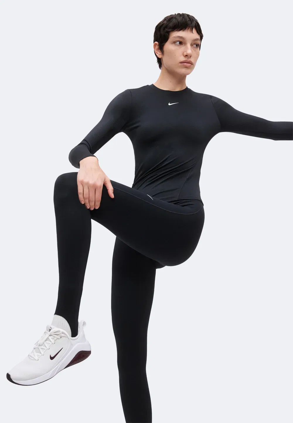 Леггинсы со стременами Nike Performance, Black/White — фото 4