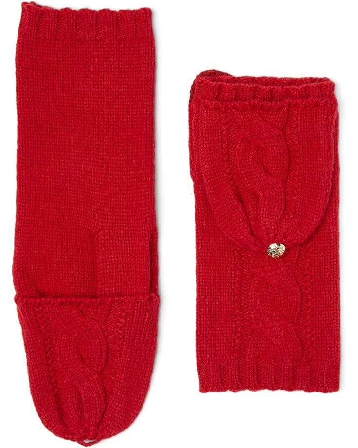 

Перчатки LAUREN Ralph Lauren Recycled Blend Cable Pop-Top Gloves, цвет Lipstick Red