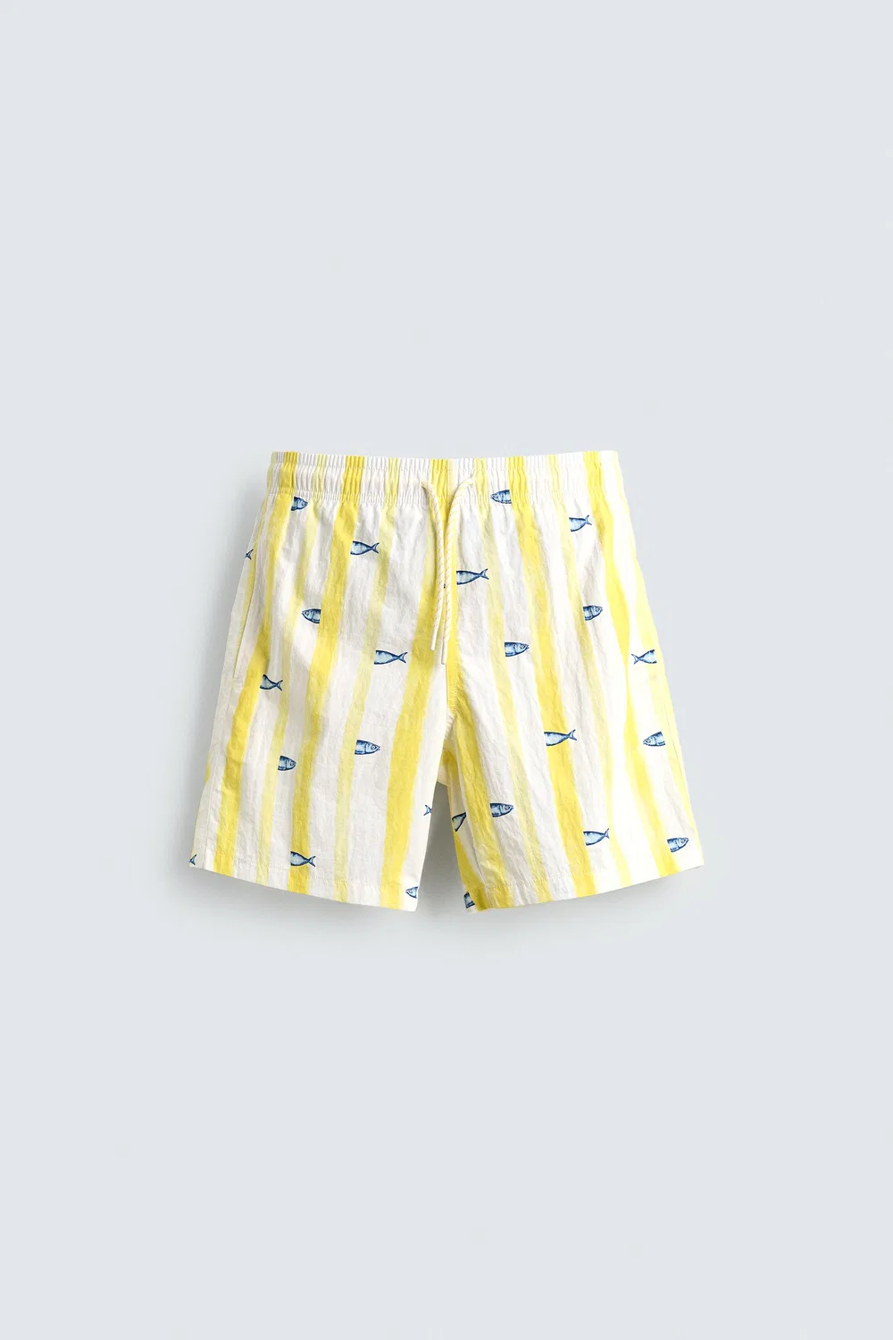 Длинные плавки с принтом рыбы ZARA, White