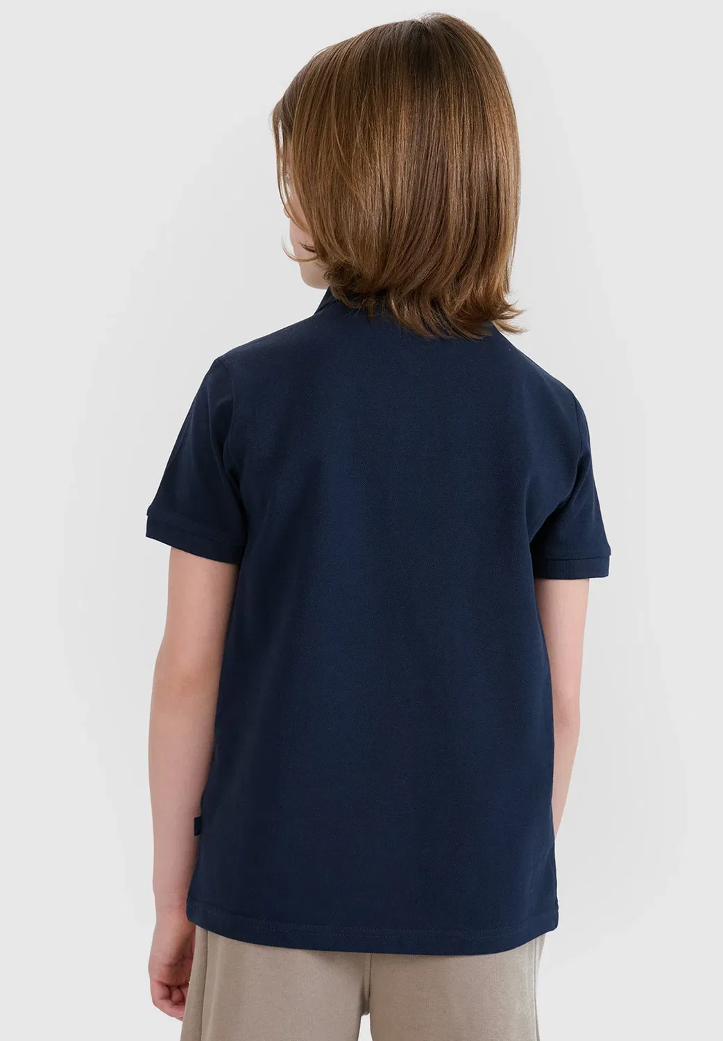 Koszulka polo dziecięca - biała 122 (6-7 лат) унисекс - рубашка-поло 4F, Navy — фото 2