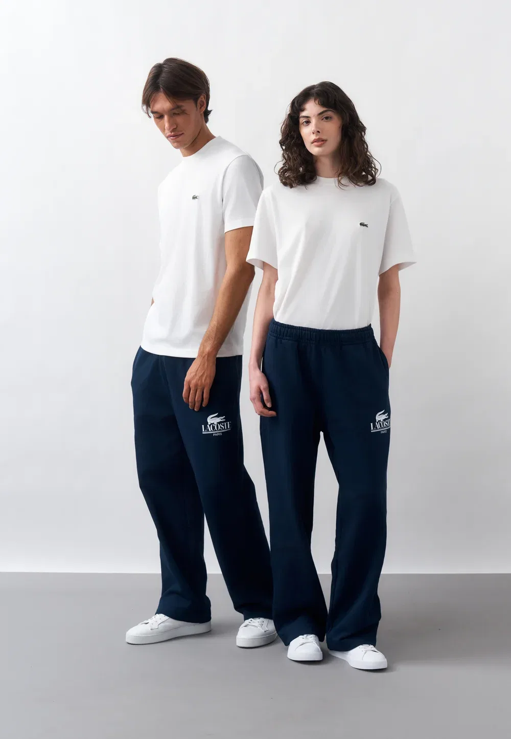 Футболка Lacoste White с принтом, унисекс