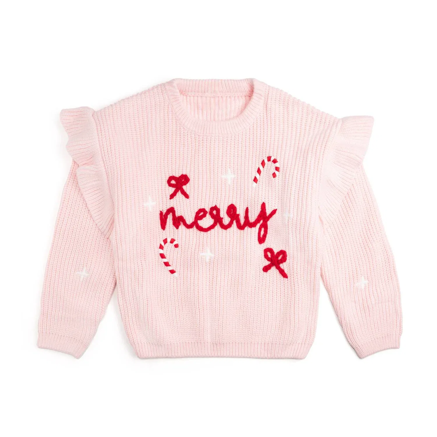 Детский свитшот с вышивкой Coquette Merry Knit SWEET wink, Ballet Pink — фото 4