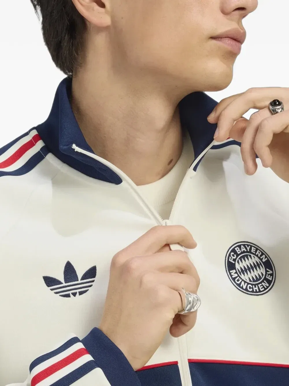 Куртка-бомбер на молнии adidas ФК Бавария Мюнхен, бежевый — фото 3