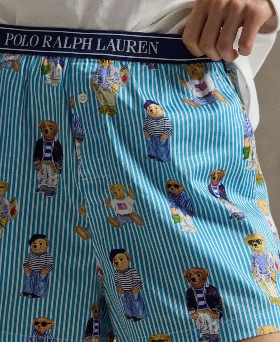 Пижамные шорты Polo Ralph Lauren с принтом Bear, Aqua Mist — фото 4