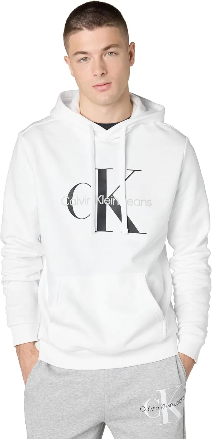 Мужская флисовая толстовка с капюшоном и логотипом Calvin Klein