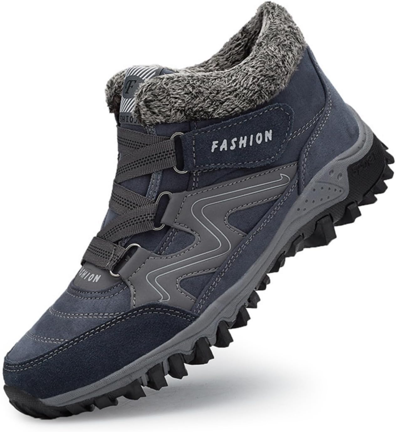 

Зимние сапоги Azttoztto для женщин с утепленной платформой и искусственным мехом, нескользящая подошва из резины, универсальная обувь для улицы, синий