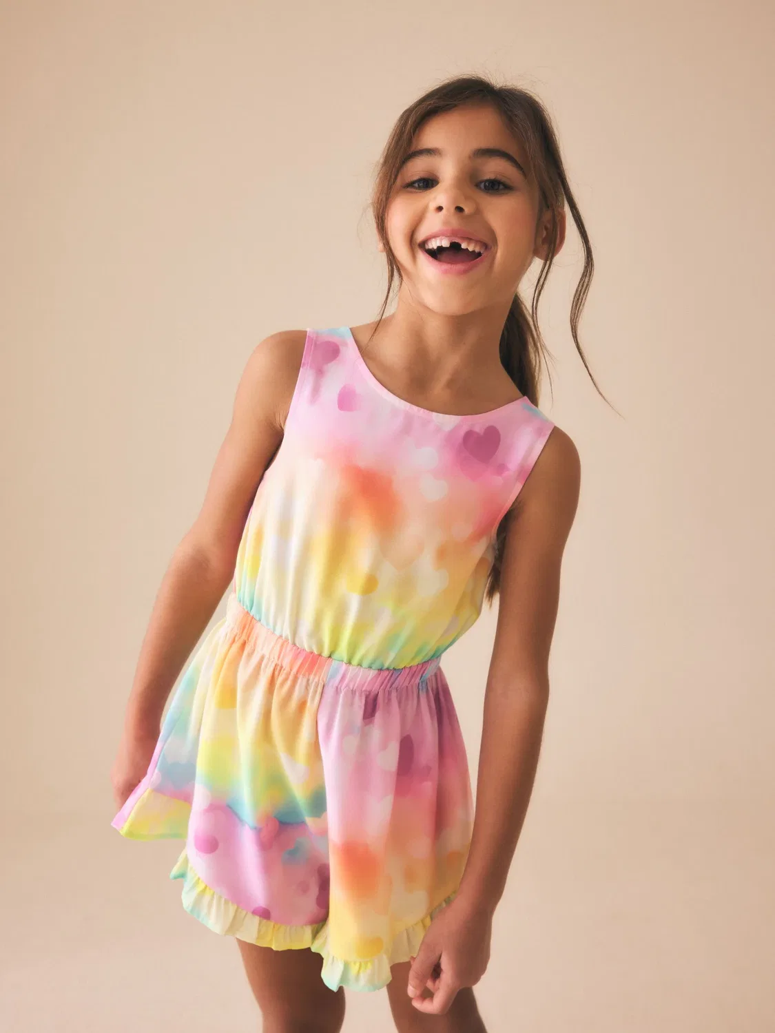 Комбинезон с открытой спиной и оборками, Rainbow Heart Brights Next, Rainbow Heart Brights