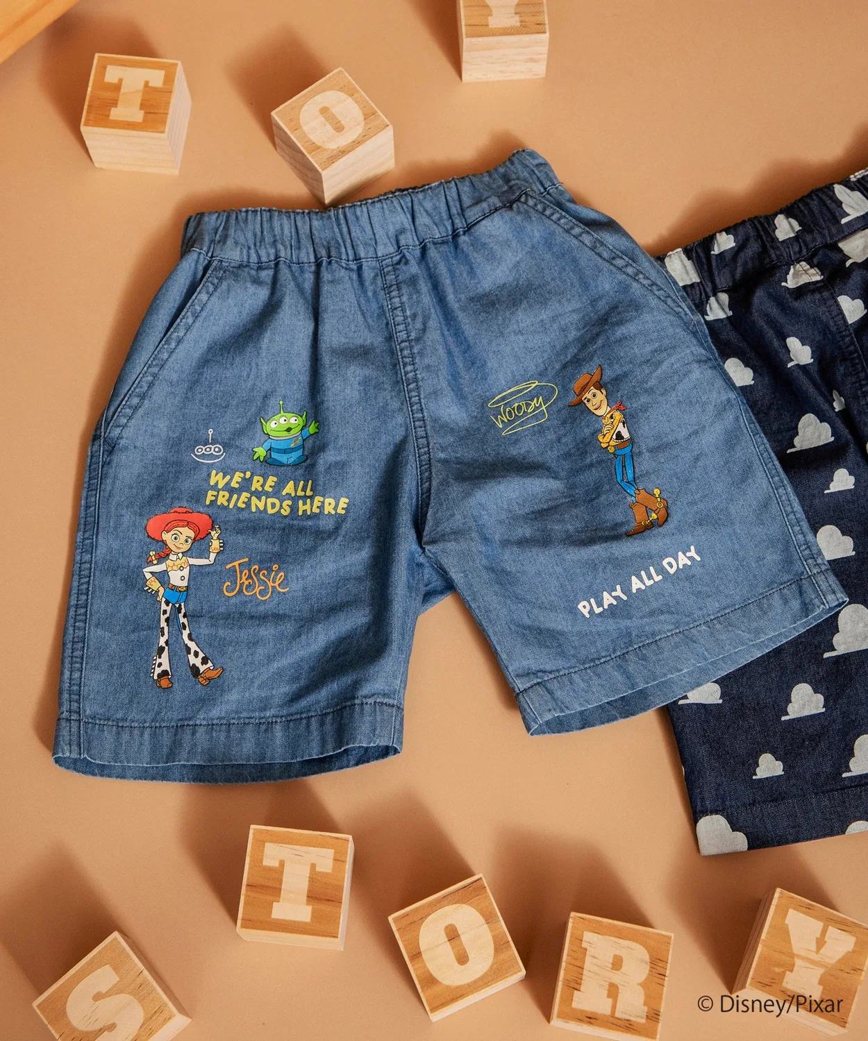 Детские джинсы с принтом Toy Story, модель Denim Pants, branshes, Colorful — фото 2